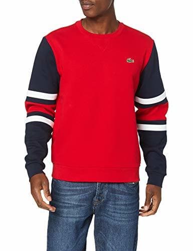 Fashion Lacoste Sport Sh8654 Sudadera, Rojo Marine/Blanc/Rouge Sw7, Medium