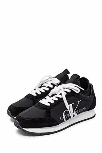 Moda Calvin Klein Jeans Ron Mesh/Brushed Metal, Zapatillas para Hombre, Negro