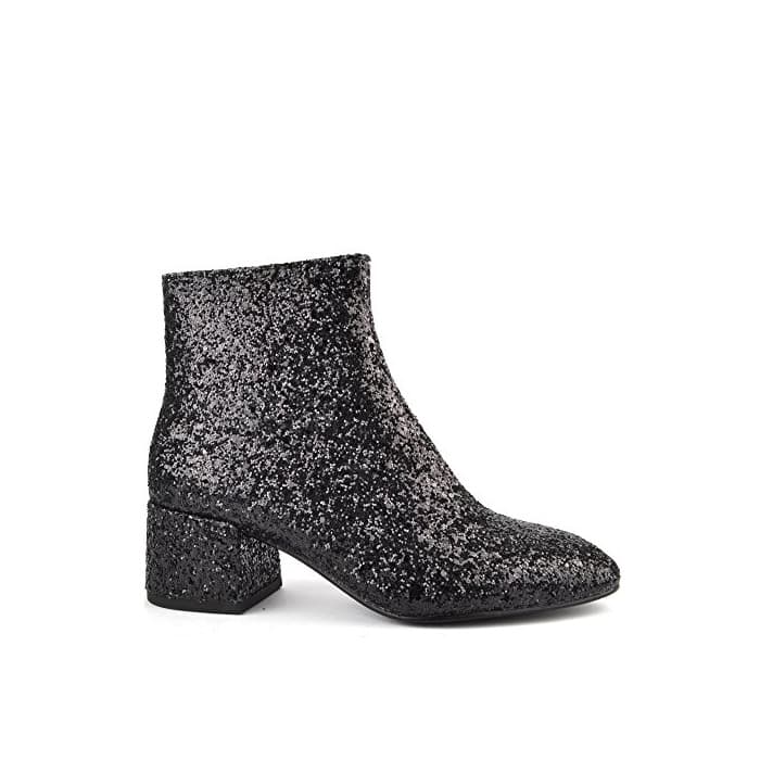 Moda Ash Zapatos Dragon Negro Glitter Botines Mujer 36 Negro