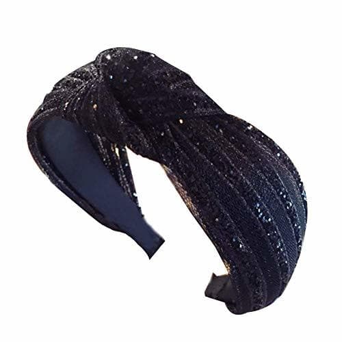 Belleza Ogquaton Moda Mujer Rhinestone Nudo Cruzado aro de Pelo Ancho Diadema Regalo