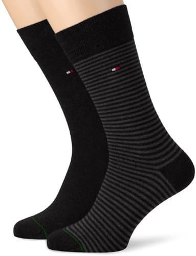 Fashion Tommy Hilfiger 342029001 Calcetines, Hombre, Negro