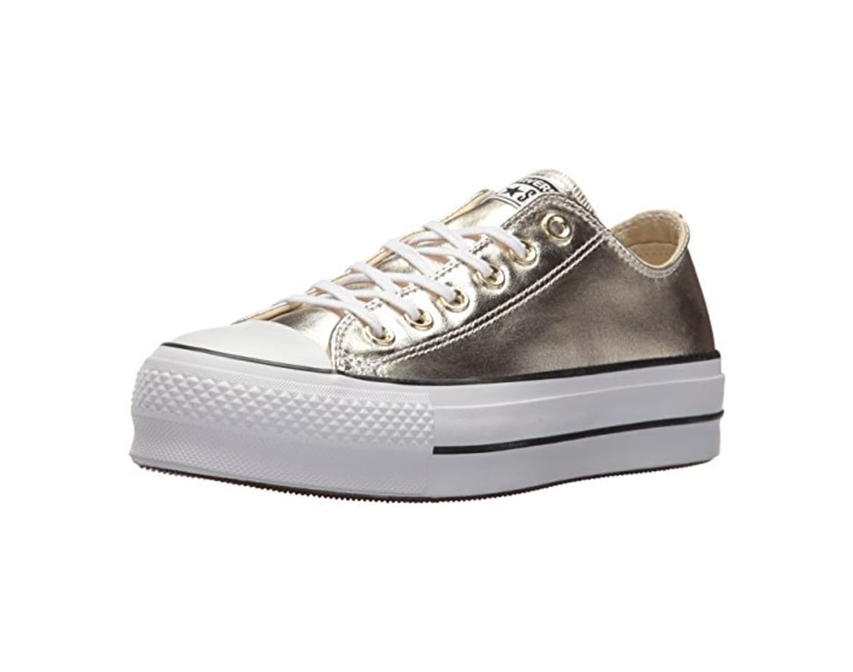 Fashion Converse Chuck Taylor CTAS Lift Ox, Zapatillas para Mujer, Dorado