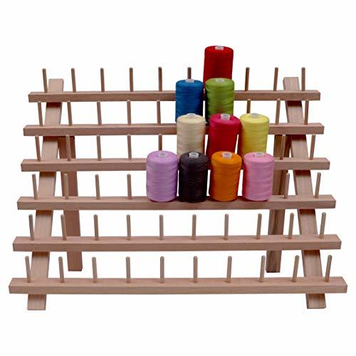 Product Soporte de Madera Bobinas de Hilo - Plegable Organizador para 60 Carretes