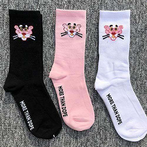 Elemento de la categoría hogar Kawaii Calcetines Nuevas Mujeres imprimió Calcetines Lindos Animales Cortoon Pantera Rosa Letters