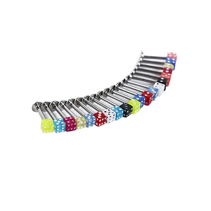 Moda 20pcs Surtidos Bares Anillos De La Lengua Esparragos Labio Barbilla Dados Labret