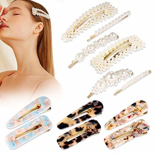 Beauty Yosemy 12 Unidades de Clips de Pelo Perlas Perlas de Faux Clips