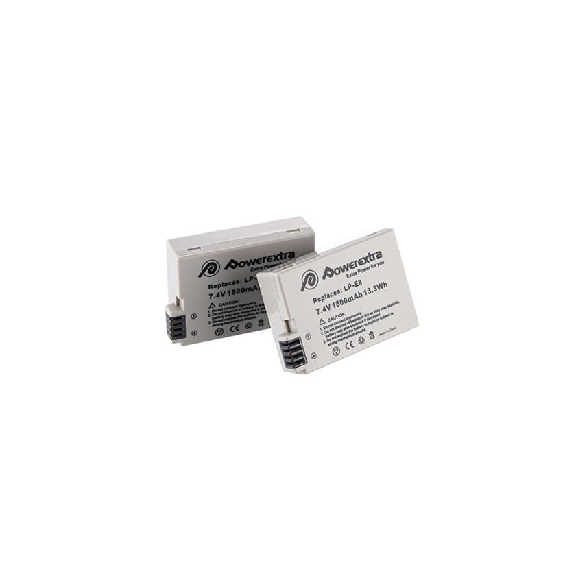 Producto Powerextra 2 X Batería Canon LP-E8 1800mAh Reemplazon Batería Rercargable para Canon