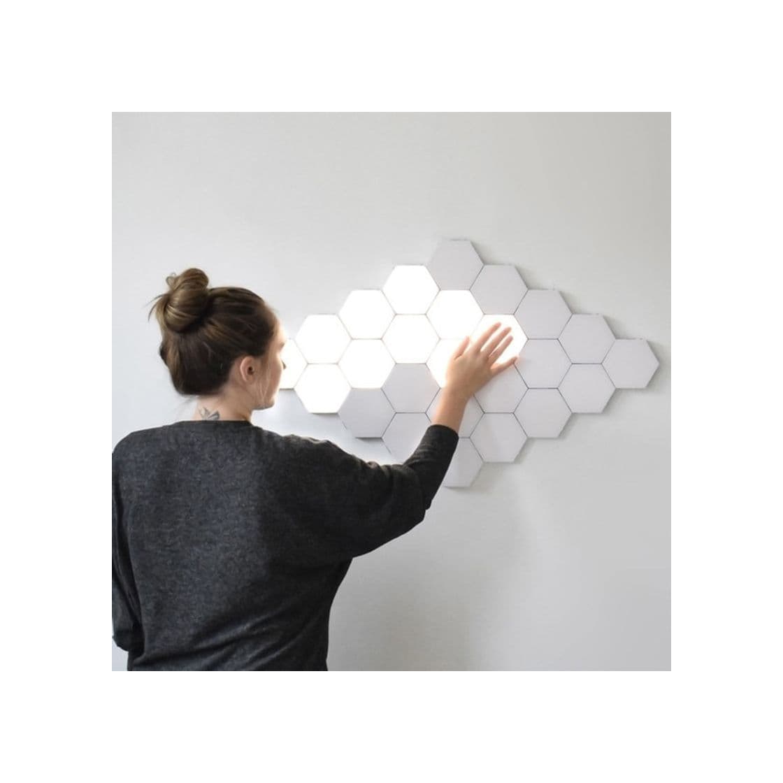 Producto Lámpara de piezas led imantadas y hexagonales.