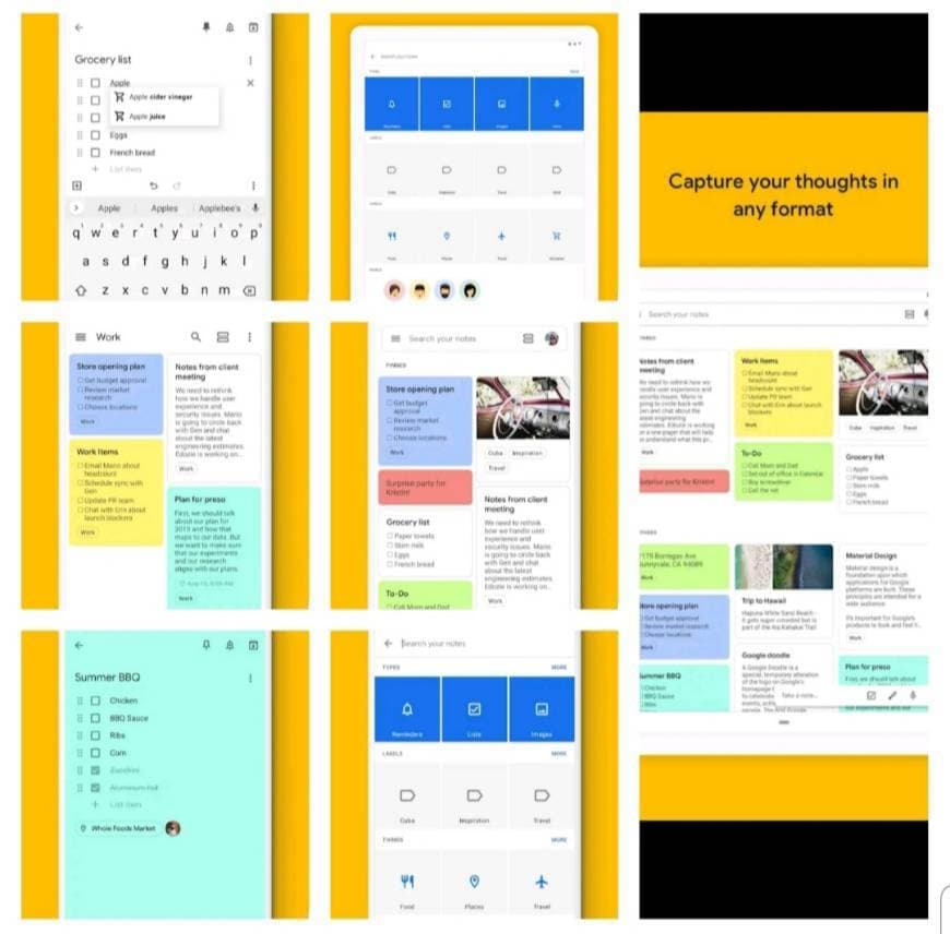 App Google Keep: notas y listas